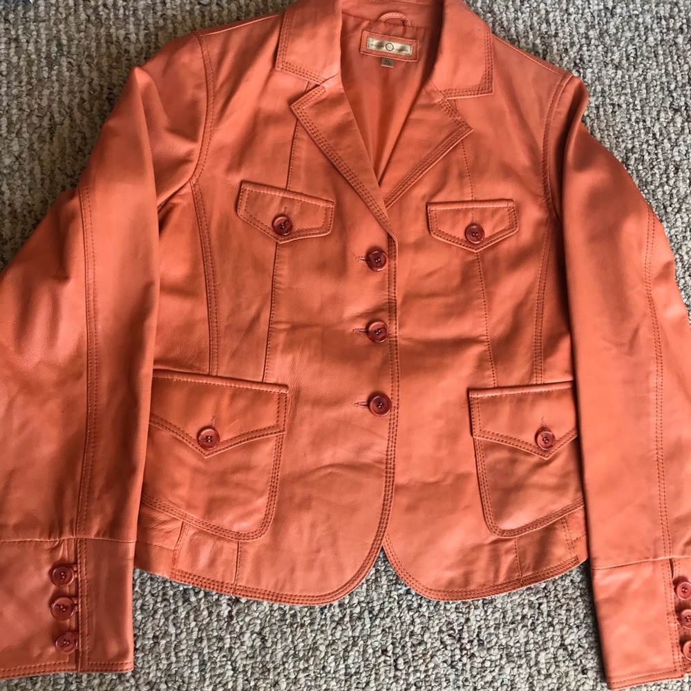 Wilsons Leather Orange Leather Jacket Size XL #210